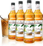 Monin - Vanilla Syrup | Pure & Rare Madagascar Vanilla, Premium Syrup for Coffee, Lattes & More | Clean Label, No Artificial Flavors, No Artificial Preservatives (BPA Free Bottle, 33.8 fl oz, 4-pack)