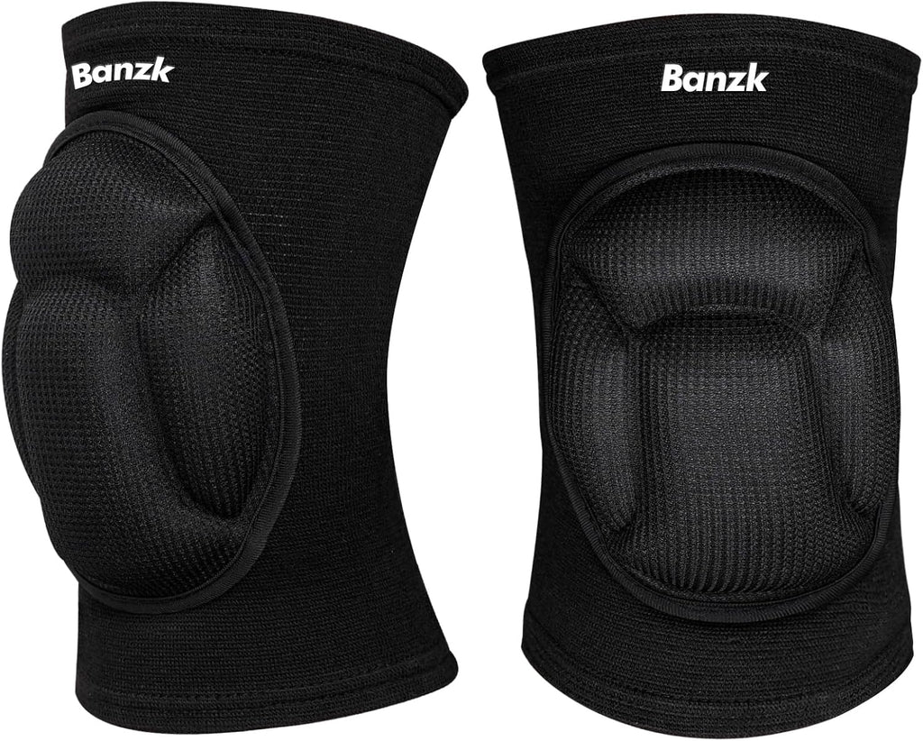 Protective Knee Pads, Thick Sponge Anti-slip,Women's/Men's Knee Pads for Volleyball, Rock Climbing, Cycling, Dancing, Gardening, Gardening, Flooring, House Cleaning, Construction Work with Thick EVA Foam Liner Black S