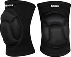 Protective Knee Pads, Thick Sponge Anti-slip,Women's/Men's Knee Pads for Volleyball, Rock Climbing, Cycling, Dancing, Gardening, Gardening, Flooring, House Cleaning, Construction Work with Thick EVA Foam Liner Black S