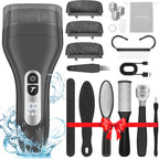 AdamPark Electric Foot File Callus Remover, Rechargeable Pedicure Tools Foot Care Kit, Portable Callus Remover Kit with 3 Roller Heads,2 Speed,Battery Display (Black Z2)