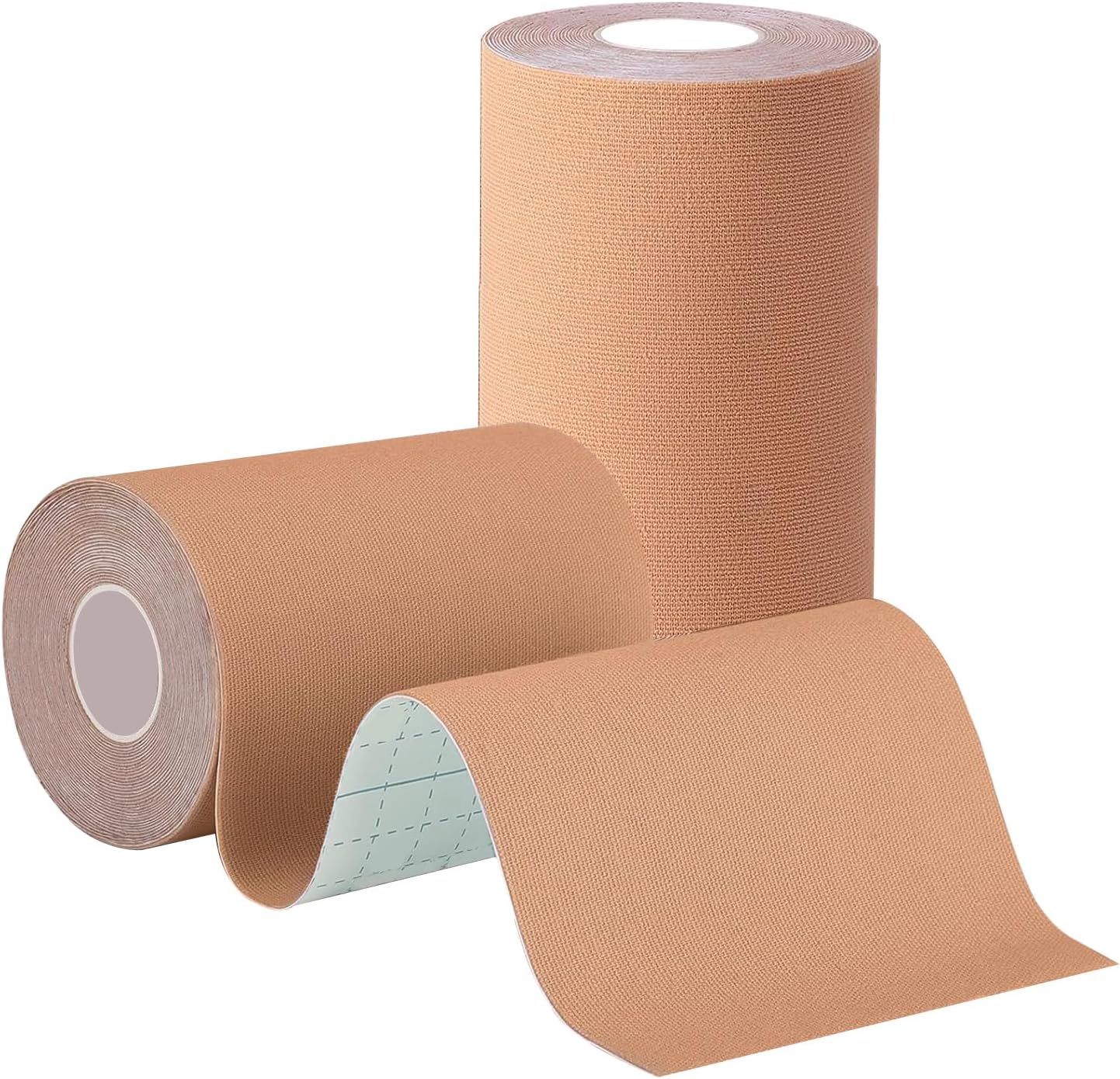 2 Rolls Extra Wide Kinesiology Tape 4in×16.4ft Original Cotton Waterproof Athletic Tape Free Cut Tape for Ankle Wrists Knees Elastic Swimming Sports Activities Tapes (Flesh)