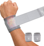 HiRui Wrist Brace (2 PCS) - Adjustable Compression for Carpal Tunnel Arthritis Tendonitis Sprain Pain Relief | Wrist Support Wrist Wraps for Both Hands, Ideal for Sports & Gym Workouts (Gray)