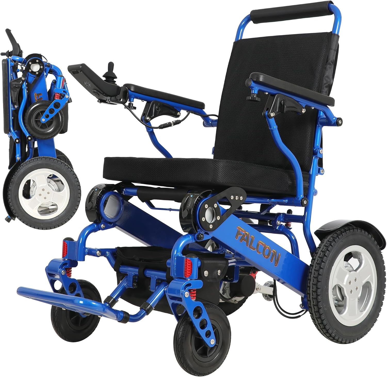 Falcon Reclining Foldable Electric Wheelchair for Adults & Seniors – 50 lbs, 22-Mile Range, Infinite Reclining Backrest, Memory Foam Seat, Compact & Lightweight Motorized Wheelchair – FAA Approved