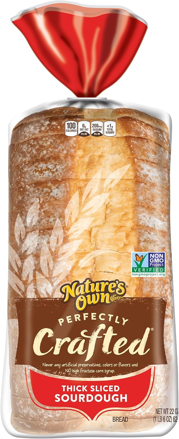 Nature's Own Perfectly Crafted Sourdough Bread, Thick Sliced Non-GMO Sourdough Bread, 22 oz Loaf