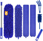 Buysenton Microfiber Duster, 8PCS Feather Duster with 100 Inch Telescoping Extension Pole, Reusable Bendable Dusters, Washable Lightweight Dusters for Ceilings Fans(2023 UAGRED)