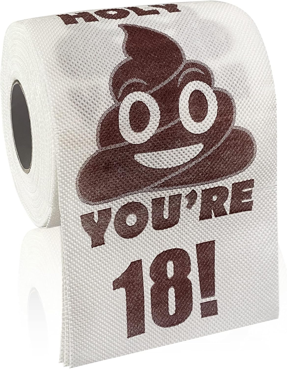 Happy 18th Birthday Gifts, 3-Ply Funny Toilet Paper Roll, Holy Poop You're 18 Printed Toilet Paper Gag Gift, Pranks & Surprises Bathroom Decor for Boys Son and Girls, Cheers to 18 Bday Party Supplies