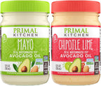 Primal Kitchen Mayo made with Avocado Oil, No Soy or Canola Oils, Original & Chipotle Lime, 12 Ounces, Pack of 2