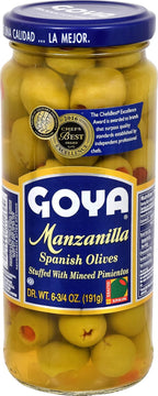 Goya Manzanilla Spanish Stuffed With Minced Pimientos, Olive, 6.75 Ounce