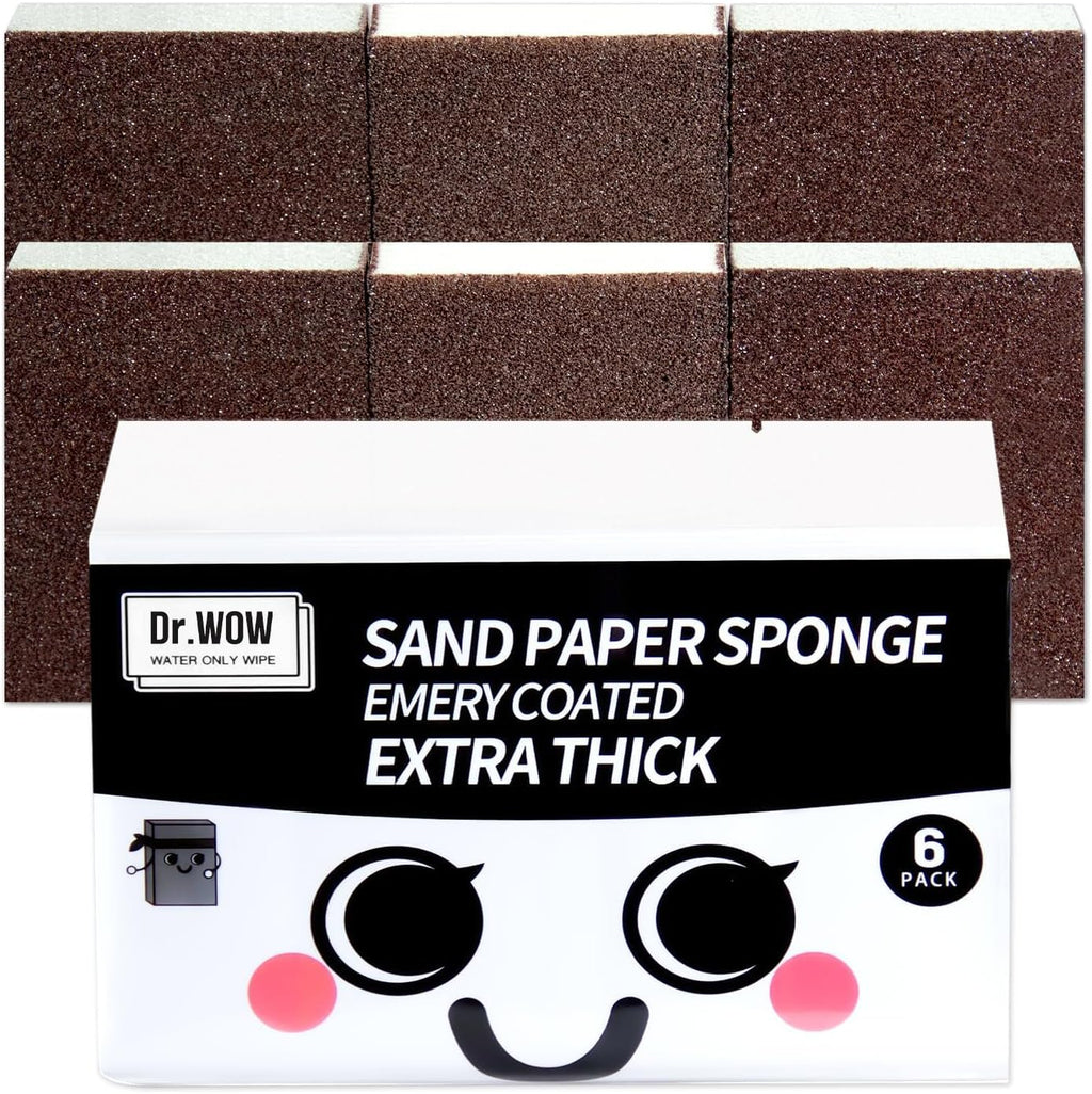 Carborundum Heavy Duty Scouring Sponges - Fiberglass-Free Nano Rust Eraser for Pots, Pans, Grill, Oven Racks & Sink Stains (1'' 6Ct (Pack of 1))