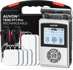 AUVON Rechargeable Digital TENS Unit Muscle Stimulator with 600 mAh Battery, TENS Machine with 8 Customizable Modes, Electric Massager for Shoulder, Back Pain Relief, 6 TENS Pads, A Carry Case
