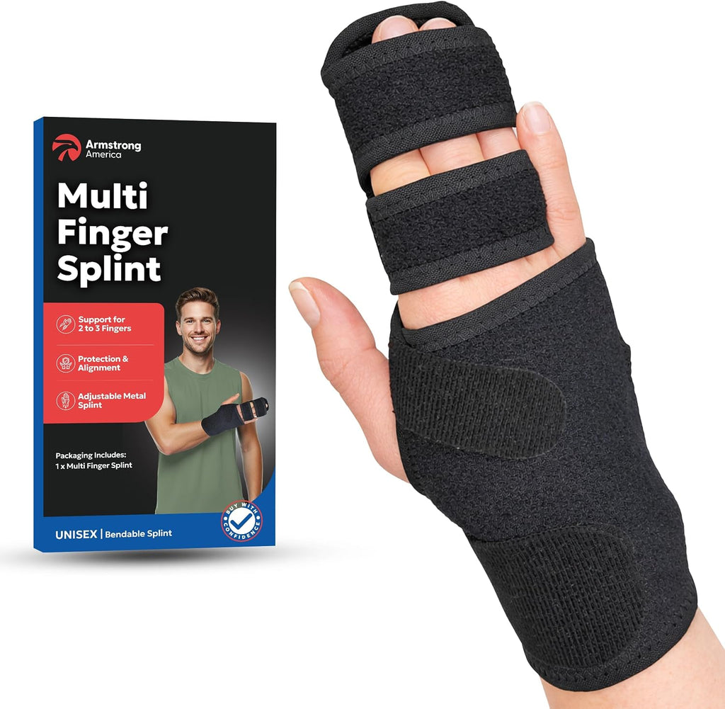 Trigger Finger Splint Finger Brace | Middle Finger Splint | Splint For Fractures, Broken Ring Finger, Arthritis, Tendonitis | Mallet Finger Splint Straightener Immobilizer | (RIGHT SMALL-MEDIUM)