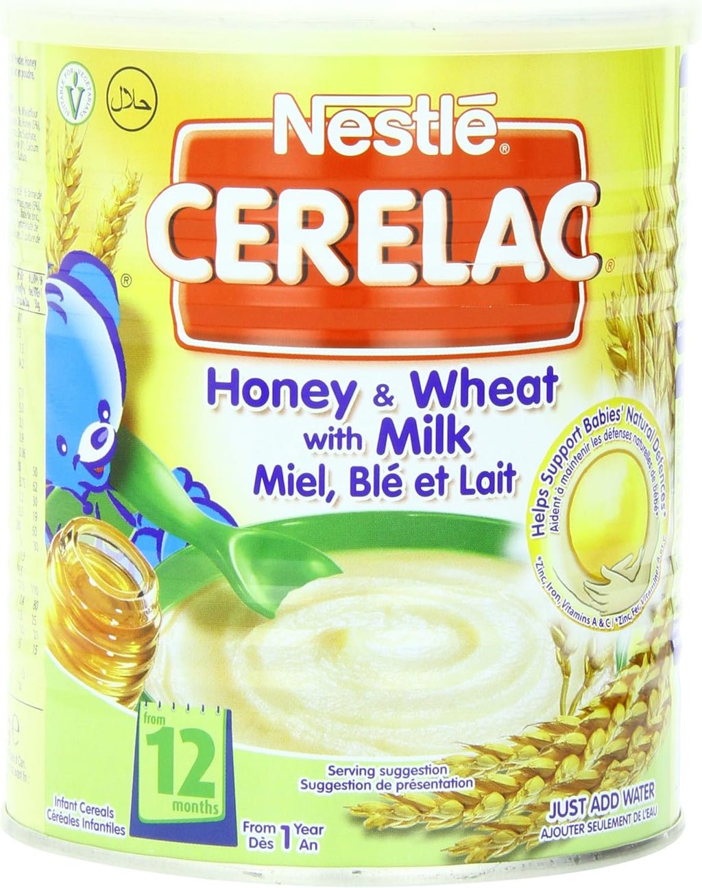 Nestle Cerelac, Honey and Wheat with Milk (From 12 Months), 14.11-Ounce Cans (Pack of 4)