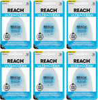 REACH Ultraclean Dental Floss, Mint, Plaque Remover for Teeth, Shred Resistant, Waxed, Easy on Gums & Teeth, Mint, Oral Care, PFAS Free, for Adults & Kids, 6 Pack, 30 yd