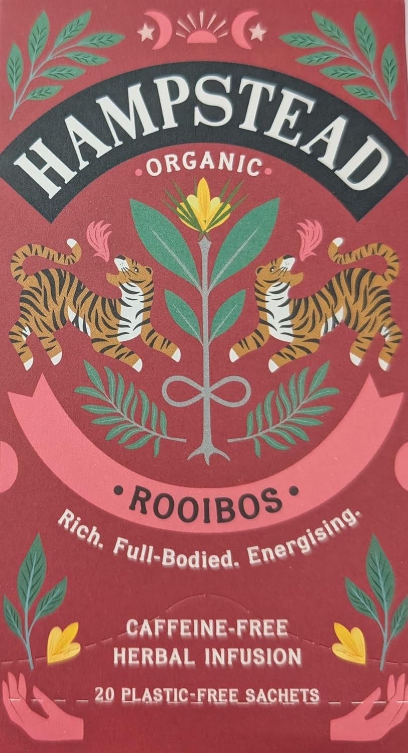 Hampstead Organic Rooibos 20 tea bags caffeine free herbal infusion