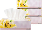 Facial Tissues 130 Per Box, Size 7" X 6.9" 2 Ply, Great for Bathroom, Office, Store, School, Home, Kitchen, Or in Your Car & in Every Room (Pack of 4, 520 Tissues total)