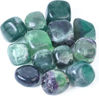 800+ Carat, 13 Pcs Multi Fluorite Tumbled Stones and Crystals Set for Chakra Reiki Crystals Polished Stones Gemstones and Crystals Tumble for Gift Size: 20-25 mm by Crocon