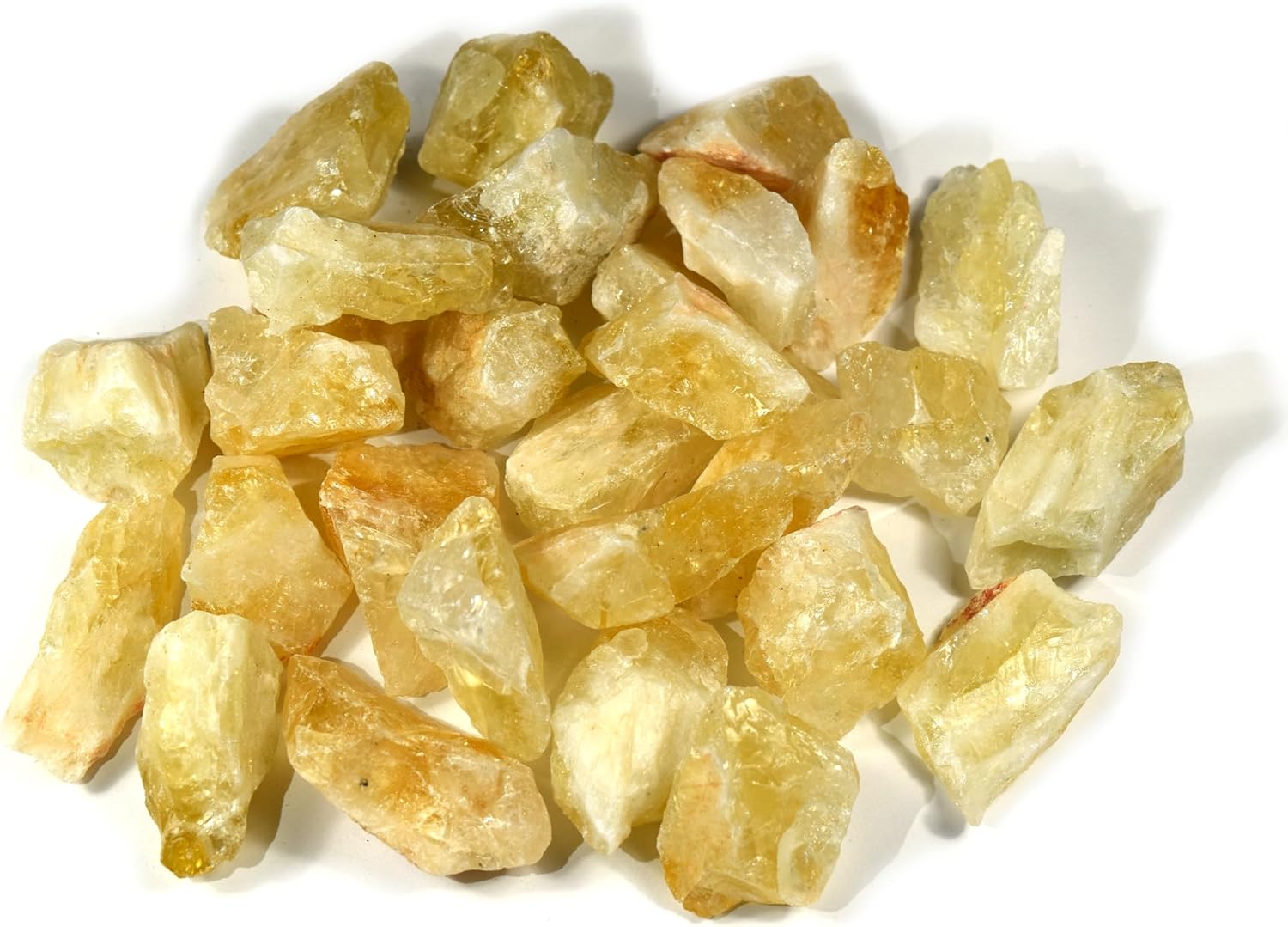 HQRP 5PCS Golden Orange Yellow Citrine Rough Stones Sparkling Gemstone Quartz Crystal Mineral Raw Specimen - Brazil