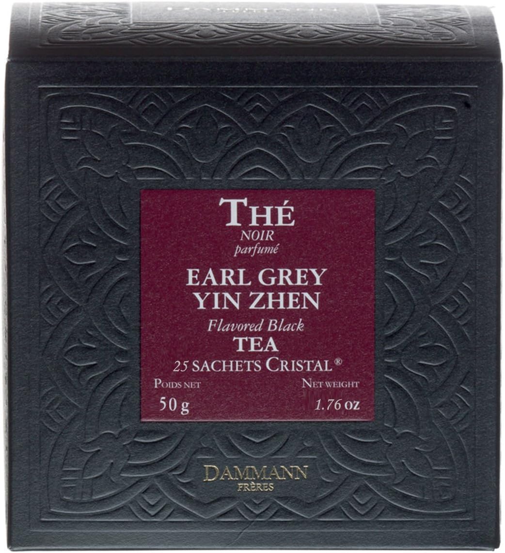Dammann Freres Sachets, Earl Grey Tea Bags, Premium Gourmet French Black And Citrus Infused Tea, 25 Count (Single Pack)