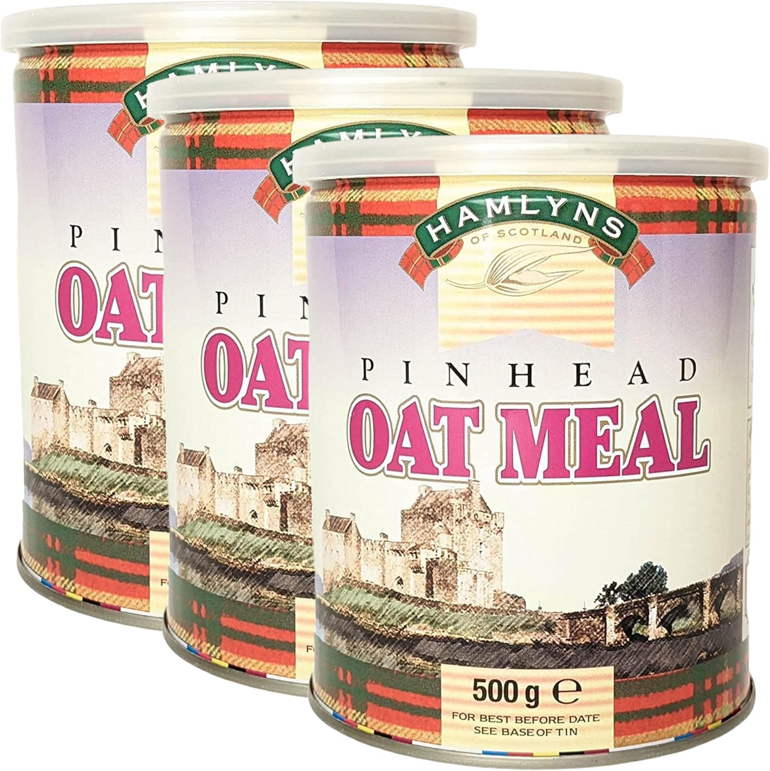 Hamlyns Scottish Steelcut Pinhead Oats, 17 Ounce Tin (Pack of 3)