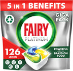 Fairy Platinum All-In-1 Lemon Dishwasher Tablets, 126 Tablets