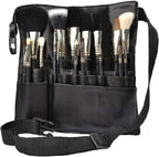 Comicfs Makeup Brush Bag 22 Pockets Professional Cosmetic Holder Organizer Apron with Artist Belt Strap for Women (Brush Not Included)