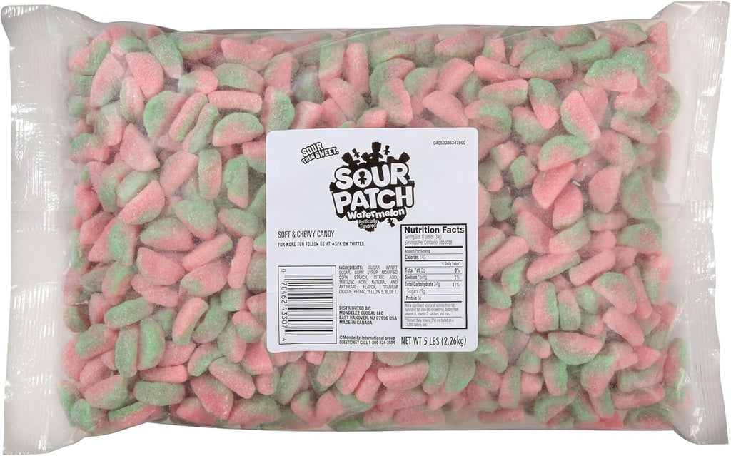 SOUR PATCH KIDS Watermelon Soft & Chewy Gummy Candy, Bulk Candy, 5 lb