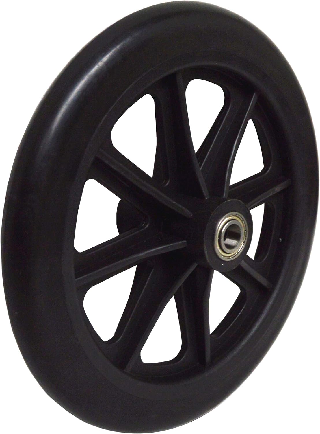 8" x 1" Heavy Duty Front Wheelchair Wheel (Each), 7/16" (11 mm) Bearing, 2-3/8" (60 mm) Hub Width, Fits Most Medline, Drive, Invacare, E&J, Guardian, Tuffcare, ALCO and other Manual Wheelchairs