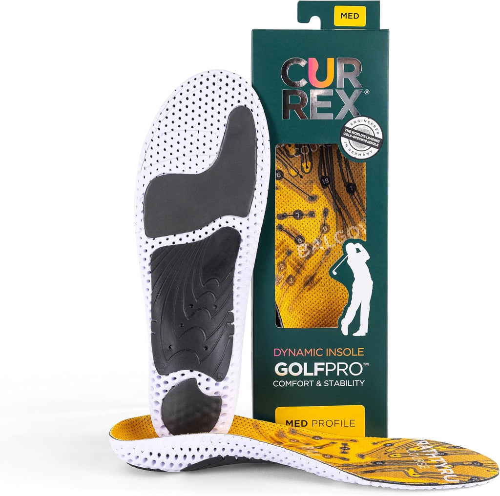 CURREX GolfPro Insoles for Golf Shoes – Arch Support Inserts to Improve Balance, Stability, Comfort & Performance, Help with Foot & Heel Pain Relief – for Men & Women – Medium Arch, 2XL