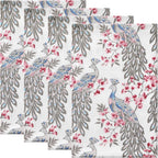 uxcell Premium Cotton Kitchen Towels, Thick and Large, Animal and Floral Printed Design Towels, 18x28 Inches 4 Pack Phoenix