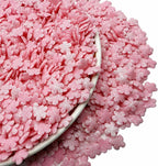 SE Si&Moos Edible Pink Flowers Sprinkles for Cake Decorating Mini Sugar Flowers Pink Confetti Sprinkles Edible Flower Cake Decorations, Baking, Ice Cream, Cookies, Cupcake Toppers Party Baby Shower Holiday Valentines Supplies 3 OZ