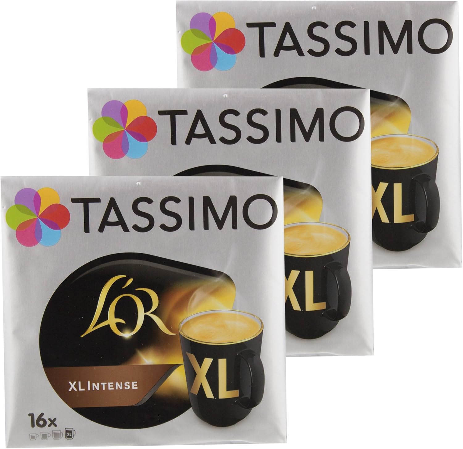 Tassimo L'Or XL Intense, Coffee, Coffee Capsules, Ground Roast Coffee, 48 T-Discs
