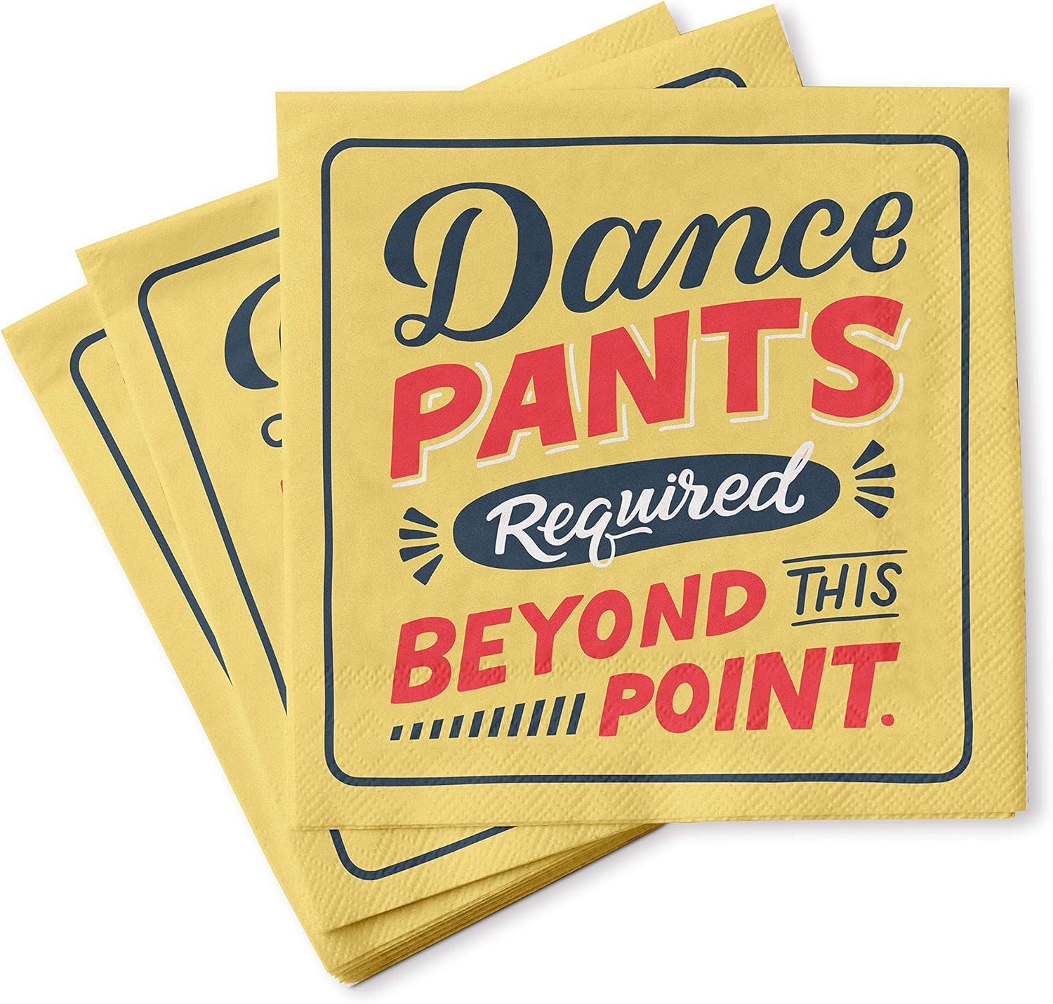 Em & Friends 20-Count Cocktail Napkins, 5 x 5-inches, Dance Pants