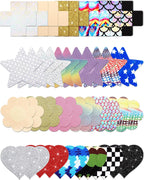 WILLBOND Glitters Nipple Cover Pasties Disposable Nipple Covers No Show Satin Breast Stickers Self Adhesive Pasties for Women