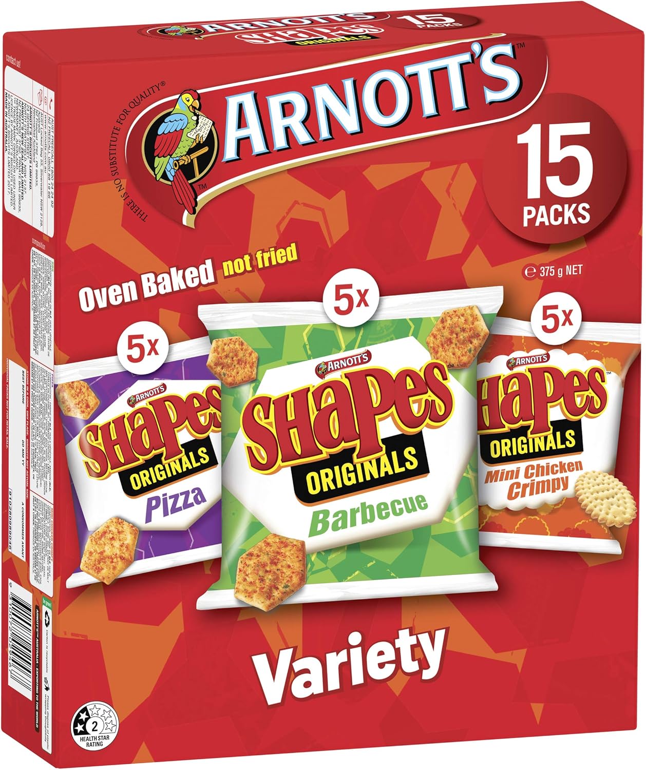Arnott's Shapes Variety 15 Pack 375g