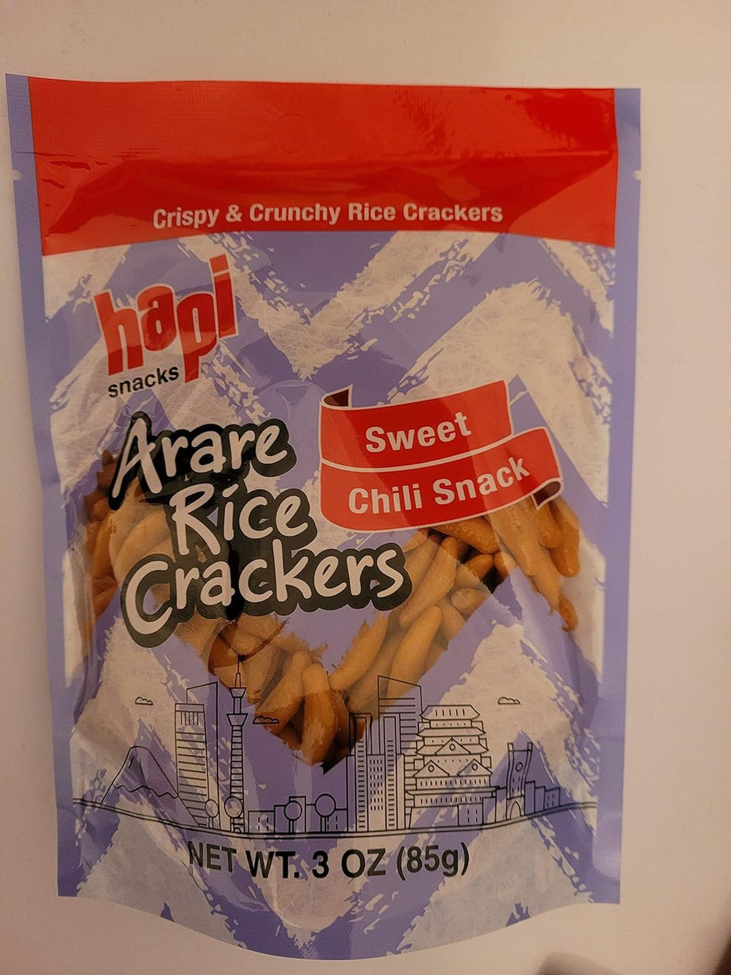 Hapi Chili Bits Rice Crackers, 3-Ounce Bags (Pack of 12)