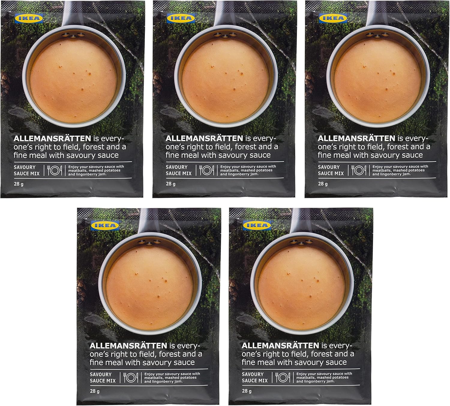 Ikea ALLEMANSRATTEN Cream Sauce Mix Packets for Meatballs 28g - Set of 5