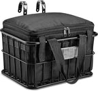 CDYWD Bike Basket Front with Removable Liner Bag, Large Bicycle Front Basket for Men Women, Heavy Duty Metal Bike Cargo Basket for Adult Bikes, Ebike, Electric Bike, Mountain Bike, City Bike, Cruiser