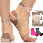Physix Gear Sport Plantar Fasciitis Socks with Arch Support for Men & Women - Ankle Compression Sleeve, Toeless Compression Socks Foot Pain Relief, Ankle Swelling - Better than Night Splint, Beige XXL