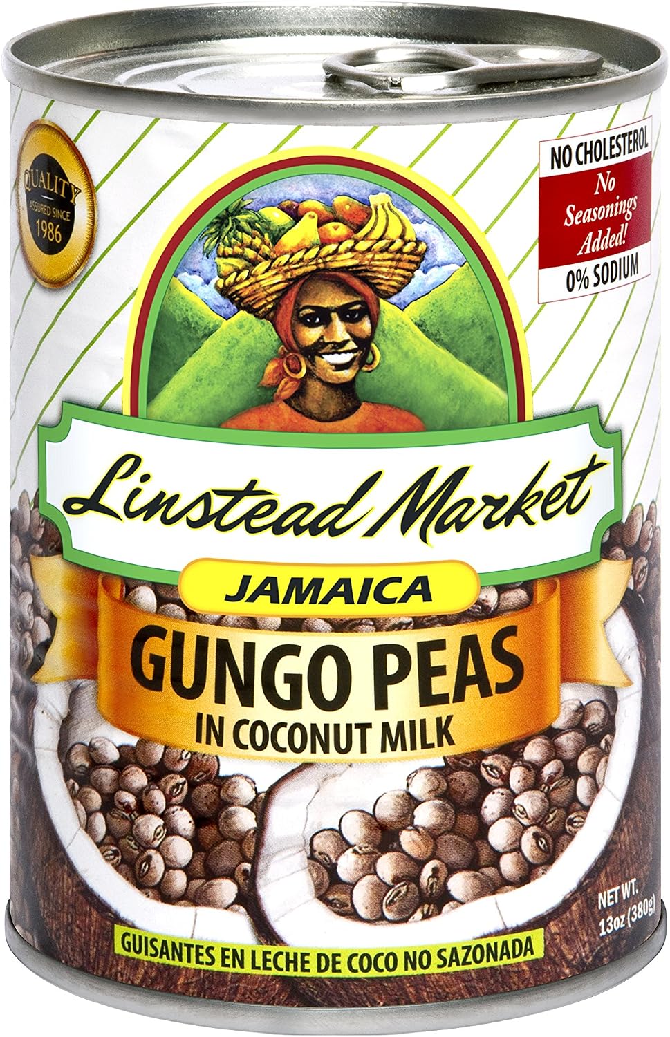 Linstead Market Jamaica Gungo Peas (Pigeon Peas) in Coconut Milk - Unseasoned, 13oz