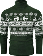 Amussiar Men's Turtleneck Sweater Slim Fit Cotton Knitted Pullover Sweater Casual Lightweight Long Sleeve Top