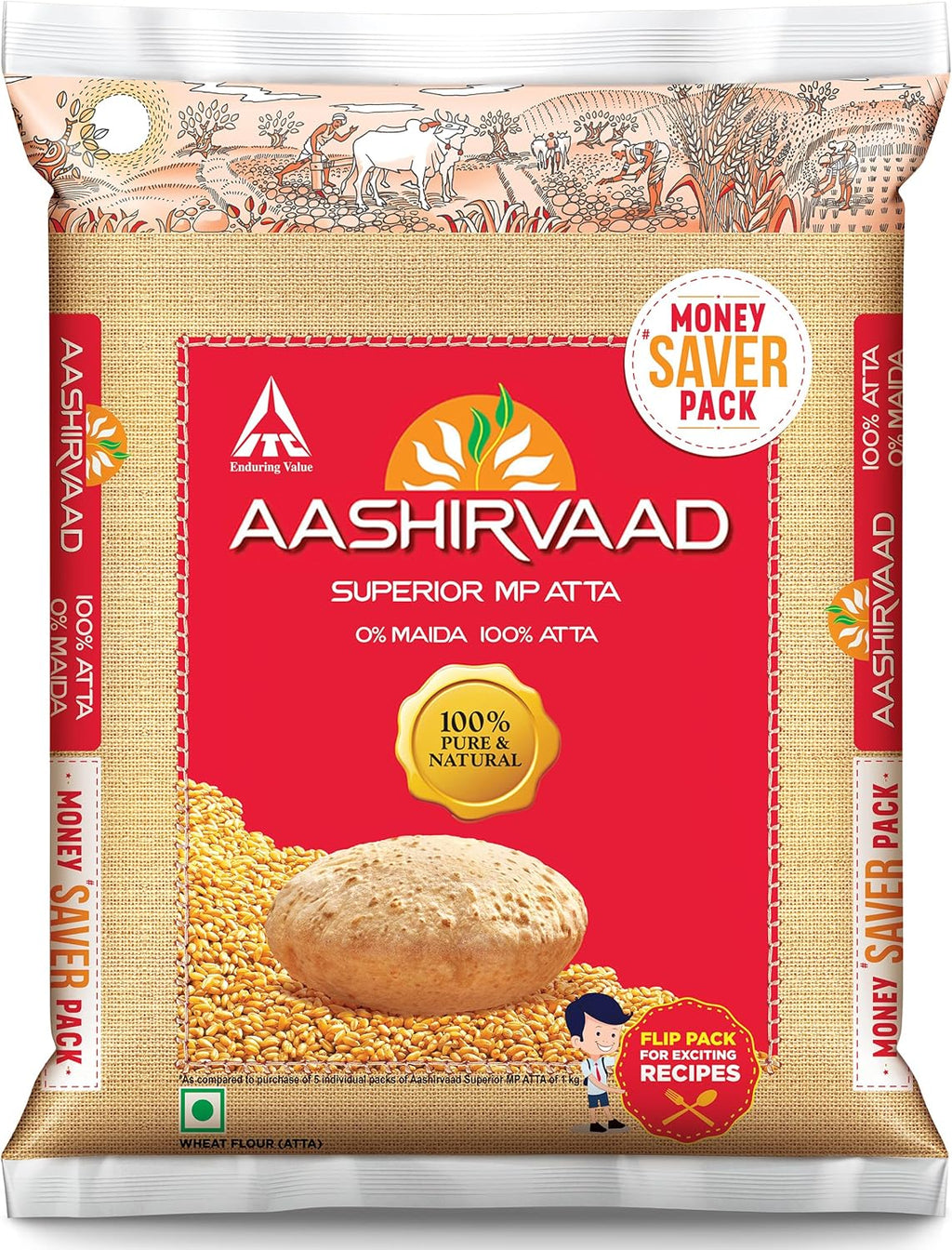Aashirvaad Whole Wheat Flour (Atta) - 11 Lbs