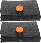 2pcs Essential Oil Storage Case Felt Organizer Bag for Aromatherapy Bottles Travel Holder with Non-woven Fabric in Dark Gray