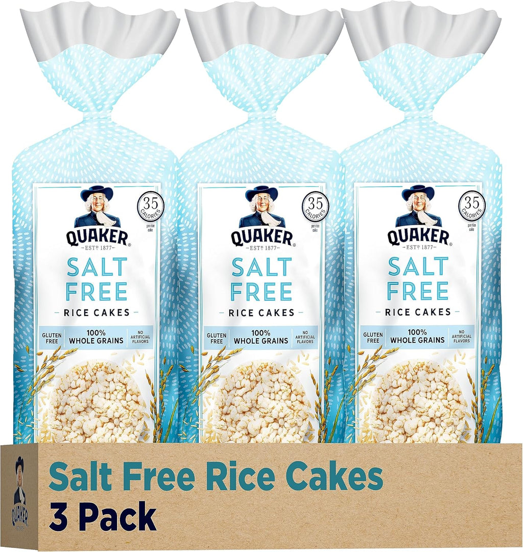 Quaker Large Rice Cakes, Salt Free, 8.53 Ounce (Pack of 3)