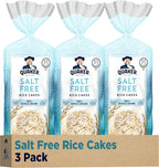 Quaker Large Rice Cakes, Salt Free, 8.53 Ounce (Pack of 3)