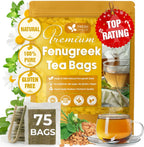 FreshDrinkUS, Premium 75 Fenugreek Tea Bags, 100% Natural & Pure from Fenugreek. Fenugreek Herbal Tea. Made with Natural Material Tea Bags. No Sugar, No Caffeine, No Gluten, Vegan.