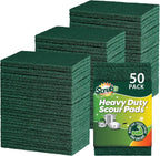 SCRUBIT Scouring Pads - Heavy Duty Scrub Pads for Cleaning Dishes - Non-Scratch - Reusable - Green (50, Green)