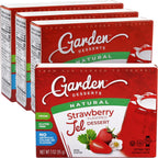 Garden Desserts Strawberry Jel Dessert Mix, All Natural Vegan Jelly, Gelatin Free, Gluten Free, Kosher, No Artificial Colors or Flavors Variety 4 Pack (3 oz Each)