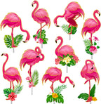 36pcs Glitter Pink Flamingo Cupcake Toppers Decoration Flamingo Themed Birthday Party Supplies Flamingo Party Cupcake Toppers Decorations for Hawaiian Tropical Theme Party Baby Shower Supplies