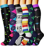 CHARMKING 6 Pairs-Compression Socks for Women & Men Circulation Best Support for Nurses, Running, Athletic,Flight Travel