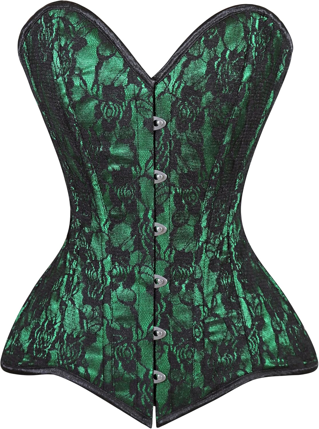 Daisy corsets Women's Daisy Corsets Womens Green/Black Lace Overbust Corset Waist Cincher Bustier & Plus Size
